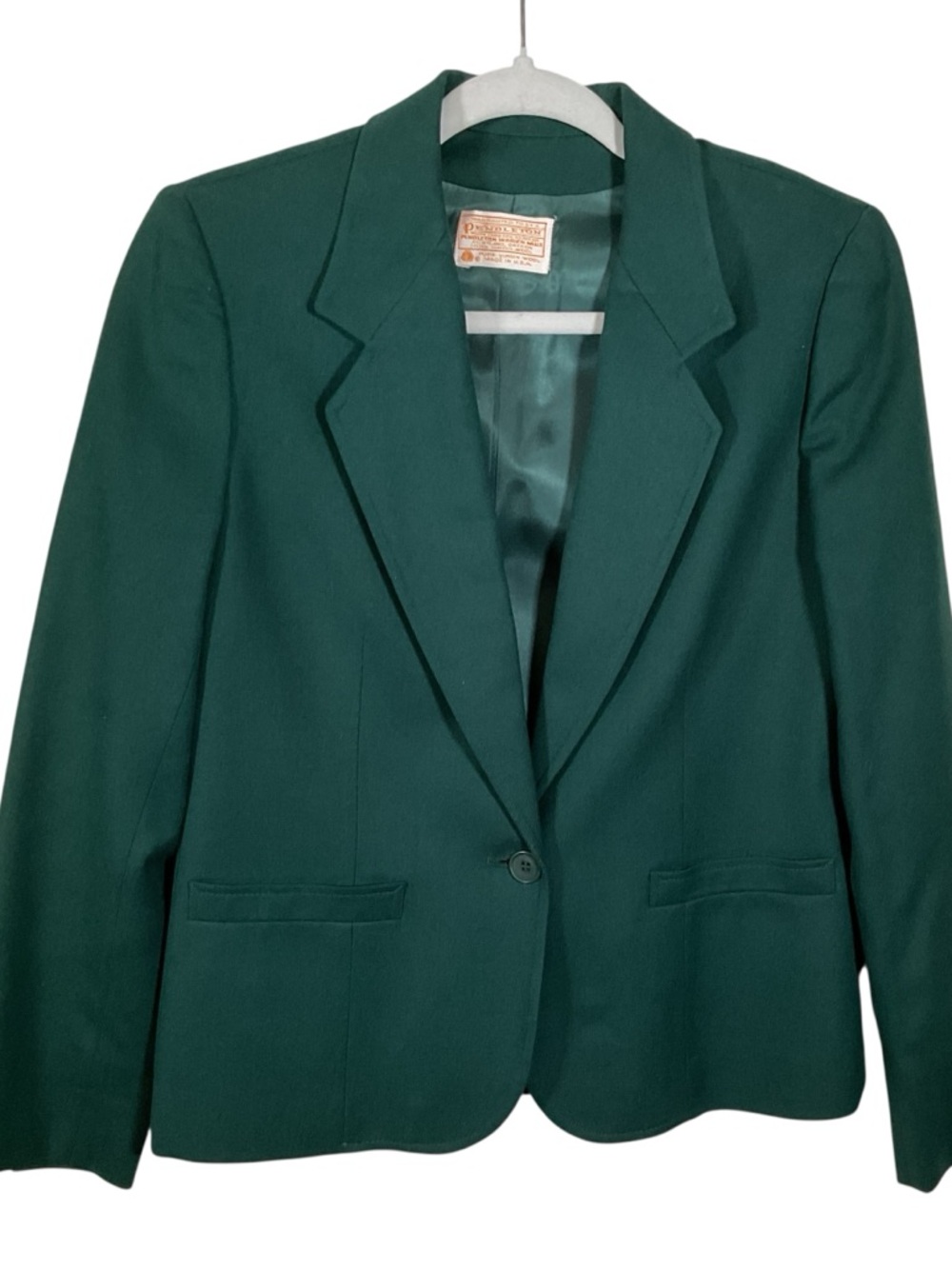 Pendleton Women’s Pure Virgin Wool Green Blazer. Size 8.